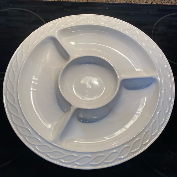 Vintage white Porcelain Divided Serving Platter - Picture 2 of 7